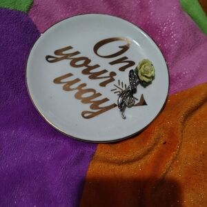 "On Your Way" Circle Trinket Tray New